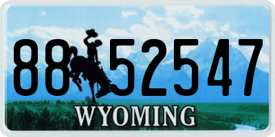 WY license plate 8852547