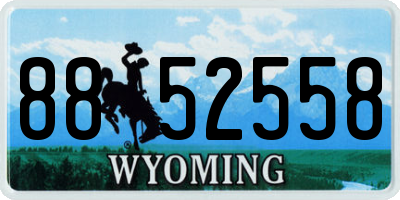 WY license plate 8852558