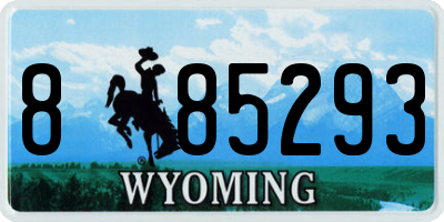 WY license plate 885293