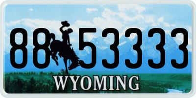 WY license plate 8853333