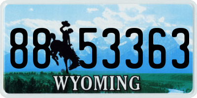 WY license plate 8853363