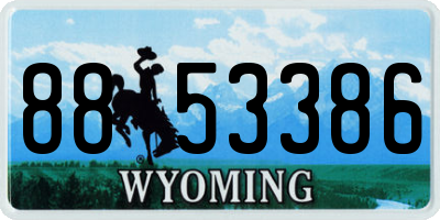 WY license plate 8853386