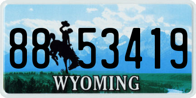 WY license plate 8853419