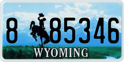 WY license plate 885346