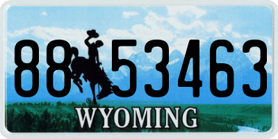WY license plate 8853463