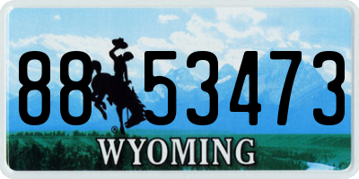 WY license plate 8853473