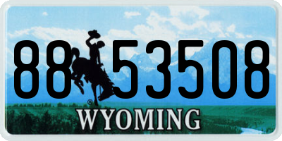 WY license plate 8853508