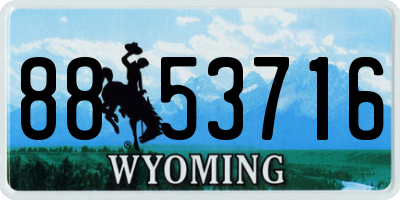 WY license plate 8853716