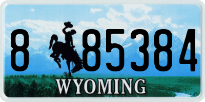 WY license plate 885384