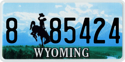 WY license plate 885424