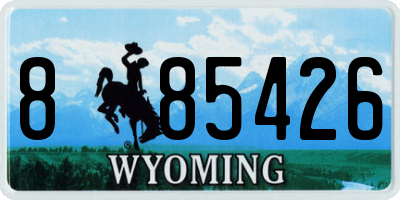 WY license plate 885426
