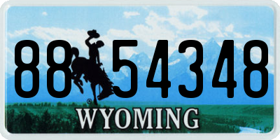 WY license plate 8854348