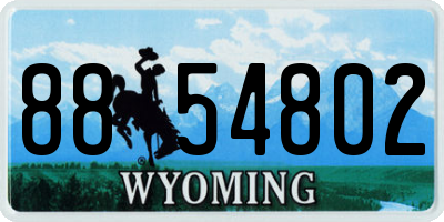 WY license plate 8854802