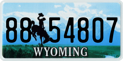 WY license plate 8854807