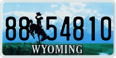 WY license plate 8854810
