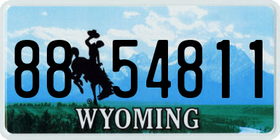 WY license plate 8854811