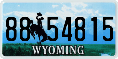 WY license plate 8854815