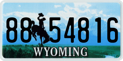 WY license plate 8854816