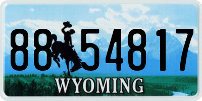 WY license plate 8854817