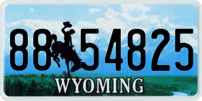 WY license plate 8854825