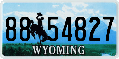 WY license plate 8854827