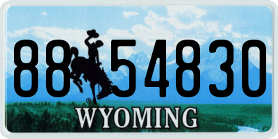 WY license plate 8854830