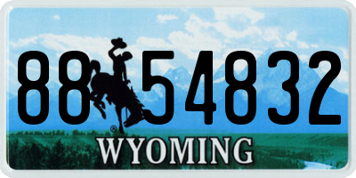 WY license plate 8854832