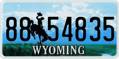 WY license plate 8854835