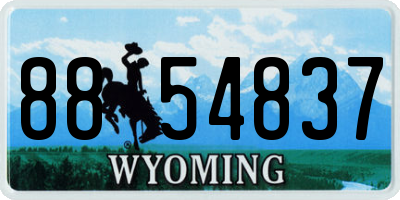 WY license plate 8854837