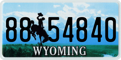 WY license plate 8854840