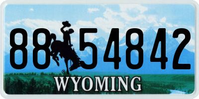 WY license plate 8854842