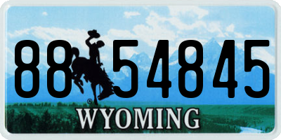 WY license plate 8854845