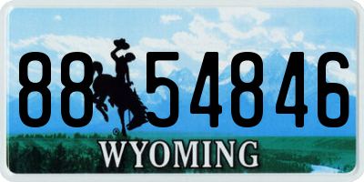 WY license plate 8854846