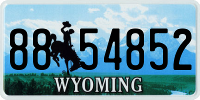 WY license plate 8854852