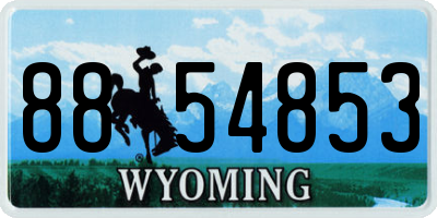 WY license plate 8854853