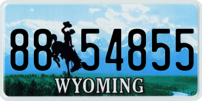 WY license plate 8854855