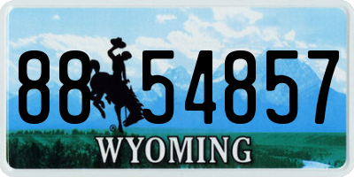 WY license plate 8854857