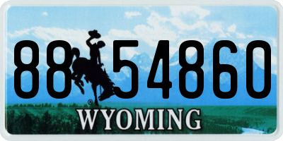 WY license plate 8854860
