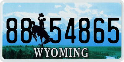 WY license plate 8854865
