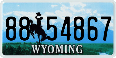 WY license plate 8854867