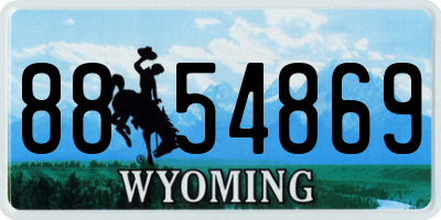 WY license plate 8854869