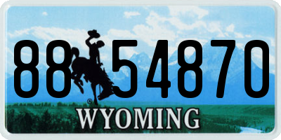 WY license plate 8854870