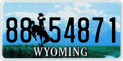 WY license plate 8854871