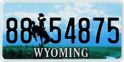 WY license plate 8854875