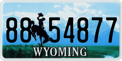 WY license plate 8854877