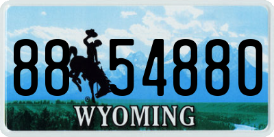 WY license plate 8854880