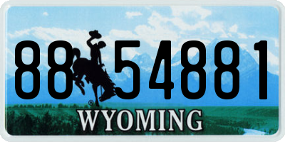 WY license plate 8854881
