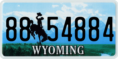 WY license plate 8854884