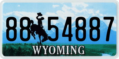 WY license plate 8854887