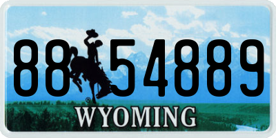 WY license plate 8854889